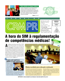 A hora do SIM &agrave; regulamenta&ccedil;&atilde;o de compet&ecirc;ncias m&eacute;dicas! - CRM-Pr