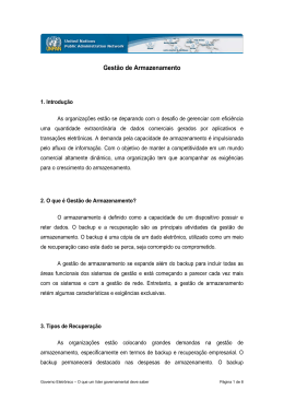 Gest&atilde;o de Armazenamento