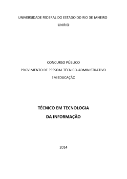 T&Eacute;CNICO EM TECNOLOGIA DA INFORMA&Ccedil;&Atilde;O