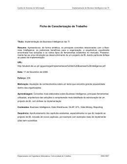 Implementa&ccedil;&atilde;o de Business Intelligence nas TI
