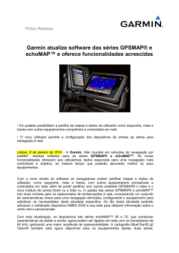 Garmin atualiza software das séries GPSMAP® e echoMAP™ e