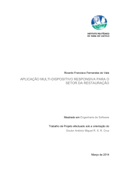 aplica&ccedil;&atilde;o multi-dispositivo responsiva para o setor da restaura&ccedil;&atilde;o