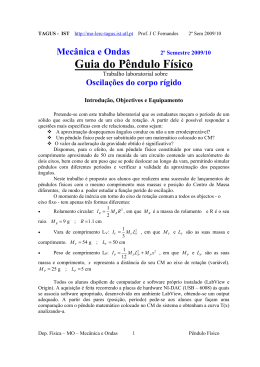 Guia do P&ecirc;ndulo F&iacute;sico
