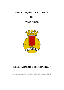 Regulamento Disciplinar - Associação de Futebol de Vila Real