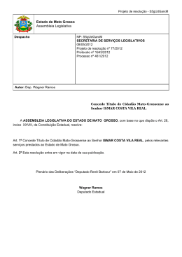 Proposi&ccedil;&atilde;o - Assembleia Legislativa do Estado de Mato Grosso