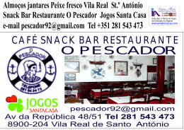 Almoços Jantares Peixe Fresco O Pescador Vila Real St.º antónio