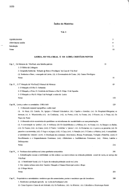 1050 &iacute;ndice de Mat&eacute;rias Vol. 1 LEIRIA, OS VILA REAL E OS LOBO
