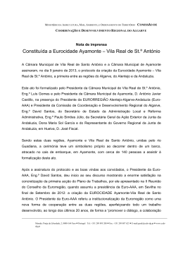 Constituída a Eurocidade Ayamonte – Vila Real de St.º