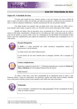 Laborat&oacute;rio de F&iacute;sica II Aula 04: Velocidade do Som