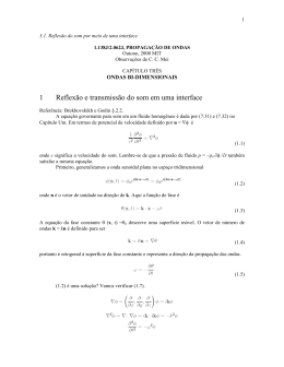 1 Reflex&atilde;o e transmiss&atilde;o do som em uma interface