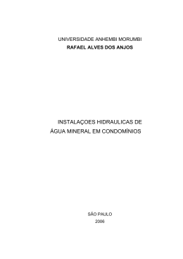 Instala&ccedil;&otilde;es hidr&aacute;ulicas de &aacute;gua mineral em condom&iacute;nios