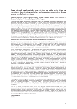 &Aacute;gua mineral bicarbonatada com alto teor de s&oacute;dio