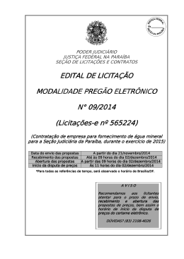 PREGÃO 09-2014 - fornecimento de água mineral 2015