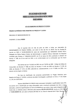 ATA DE REGISTRO DE PREÇOS N° 07/2014