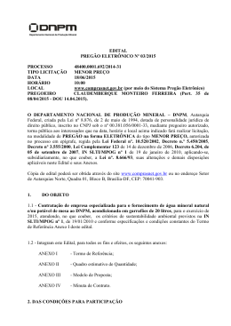 Edital Preg&atilde;o 03-2015 - Aquisicao de &Aacute;gua Mineral