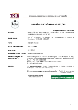 087.15 - &aacute;gua mineral 20l - Comprasnet - &Aacute;urea