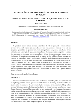 reuso de &aacute;gua para irriga&ccedil;&atilde;o de pra&ccedil;as e jardins p&uacute;blicos