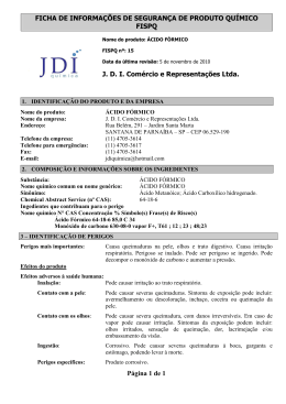 FISPQ Acido Formico - JDI Química ==== 30 ANOS / JDI Chemical
