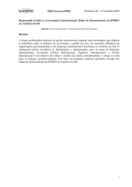 Internacional: linhas de financiamento do BNDES na
