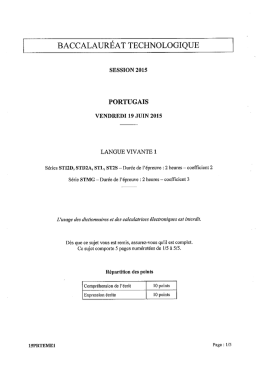 BACCALAURÉAT TECHNOLOGIQUE - Portugais au collège et lycée