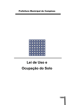 Lei de Uso e Ocupação do Solo - Prefeitura Municipal de Campinas