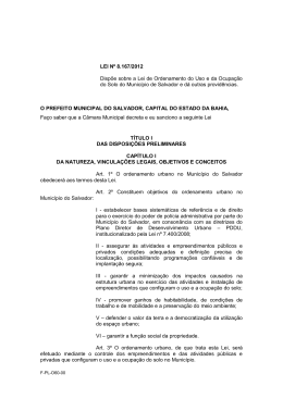 LEI N&ordm; 8.167/2012 Disp&otilde;e sobre a Lei de Ordenamento do Uso e da