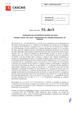 Edital 92/2013 - Operação de Loteamento Bairro de Rana