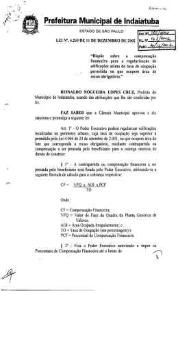 Lei N&deg; 4269 de 11/12/2002 - C&acirc;mara Municipal de Indaiatuba