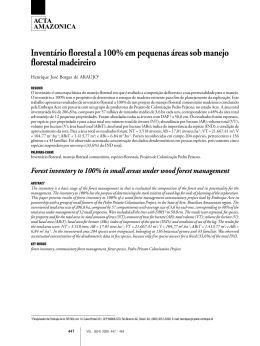 Invent&aacute;rio florestal a 100% em pequenas &aacute;reas sob