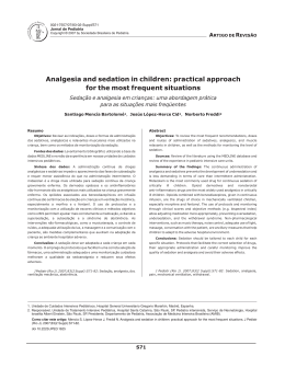 Analgesia and sedation in children: practical approach for the most