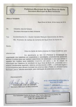 Prefeitura Municipal de Água Doce do Norte . Secretaria Municipal