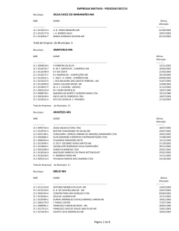 EMPRESAS INATIVAS - PROCESSO 007/14 &Aacute;GUA DOCE DO