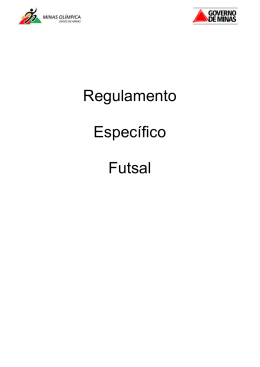 Regulamento Específico Futsal - Jogos de Minas Gerais 2015