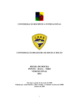 Bocha - Regulamento - Federação Catarinense de Bocha e Bolão