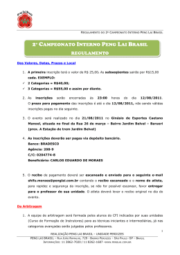 2&ordm; CAMPEONATO INTERNO PENG LAI BRASIL REGULAMENTO