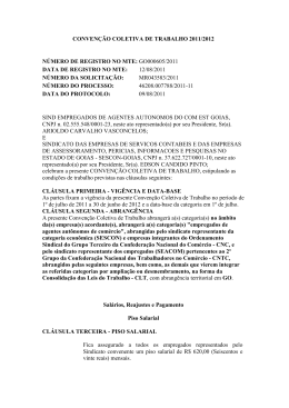 Conven&ccedil;&atilde;o Coletiva de Trabalho 2011/2012 - SESCON