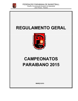 Regulamento Campeonato Paraibano 2015