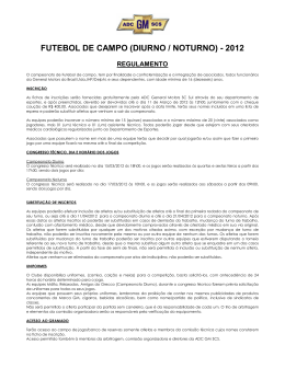 FUTEBOL DE CAMPO (DIURNO / NOTURNO) - 2012
