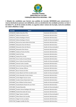 GOVERNO FEDERAL MINIST&Eacute;RIO DA CULTURA
