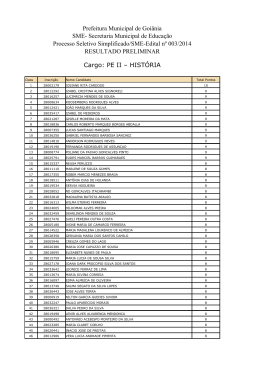 Resultado Preliminar-PE II História