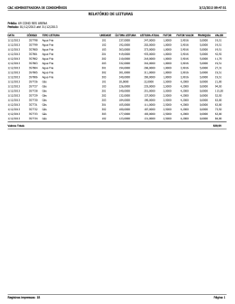 RELATÓRIO DE LEITURAS