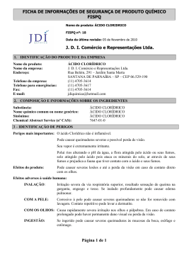 FISPQ Acido Cloridrico - JDI Química ==== 30 ANOS / JDI Chemical