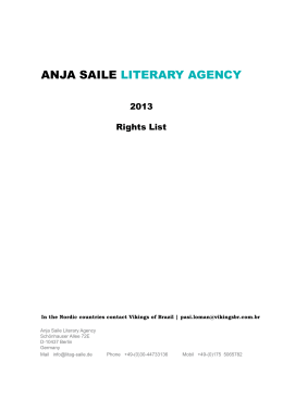 ANJA SAILE LITERARY AGENCY
