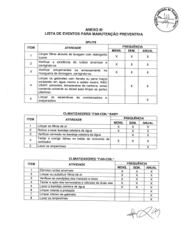ANEXO III ~ LISTA DE EvENTos PARA MANuTEN&ccedil;Ao PREVENTIVA
