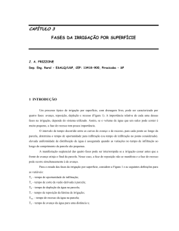 Fases da irriga&ccedil;&atilde;o por superf&iacute;cie.