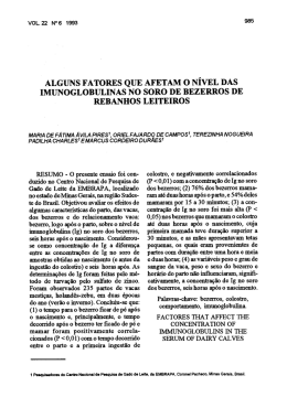 alguns fatores que afetam o n&iacute;vel das imunoglobulinas no soro de
