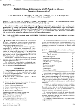 A valia&ccedil;&acirc;`o Gt`nica da Bupivacaina a 0,5 % Pesada no Bloqueio