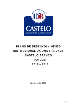 Plano de Desenvolvimento Institucional 2012 - 2016