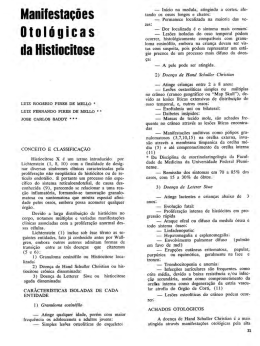 Manifestações otológicas da histiocitose. Otologic manifestations of