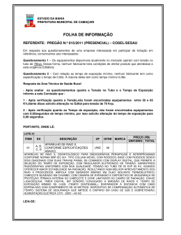 FOLHA DE INFORMAÇÃO - Prefeitura de Camaçari